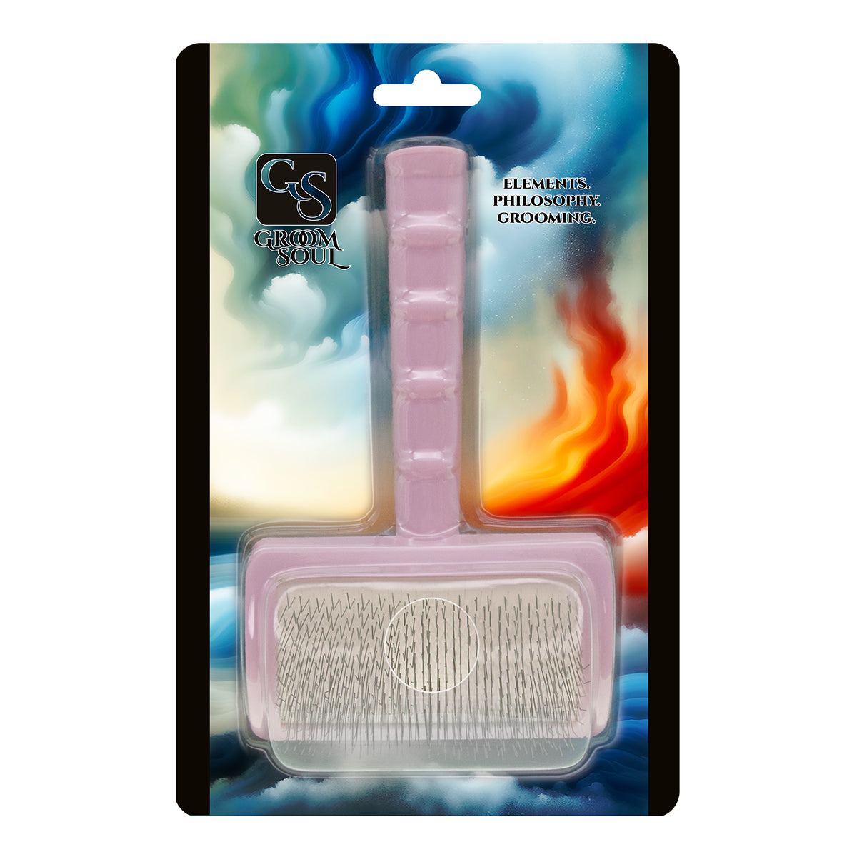 Slicker brush for animals with soft, long pins Groom Soul Pro Series Soft Long Pins Pink