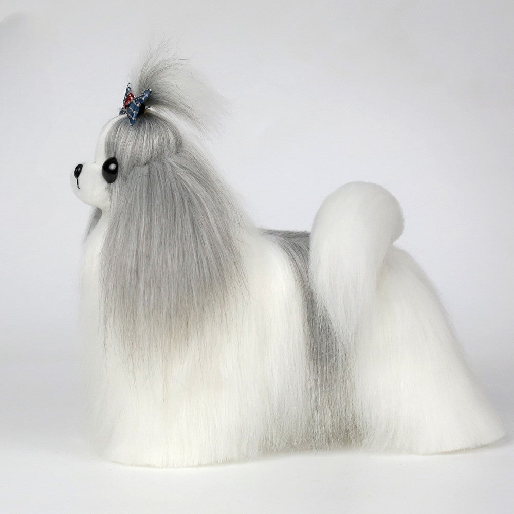 Shih Tzu full-body coat, grey and white