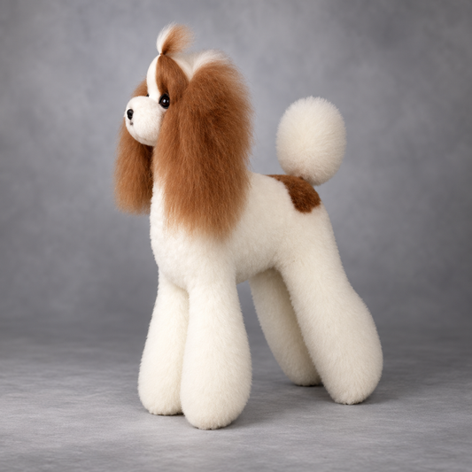 Teddy Ganzkörperfell, Weiß mit Braun (Teddy full body hair (white and brown)