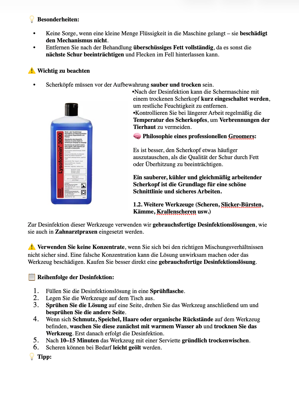 Professional Grooming Handbook – in deutscher Sprache