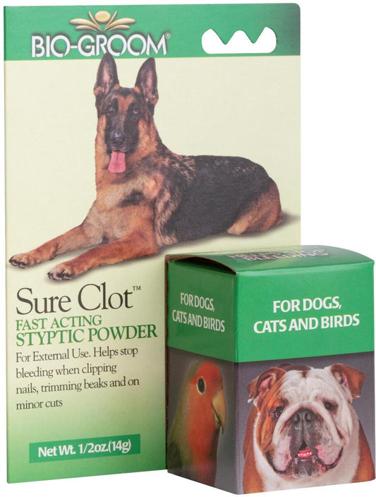 Bio-Groom Sure Clot Blutstillpulver – Schnell wirkendes blutstillendes Pulver für Haustiere