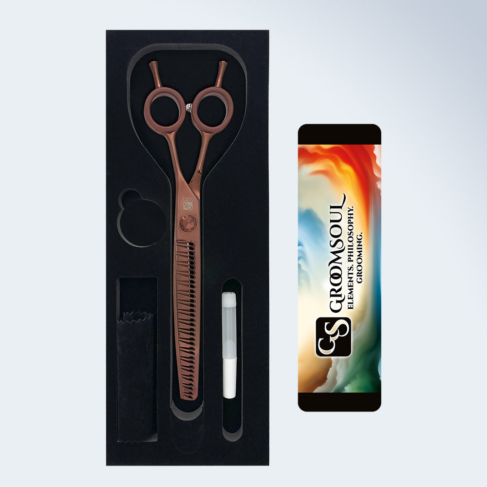 Gebogene Chunker-Schere für die Hundepflege Groom Soul Harmonia, 7,5 Zoll