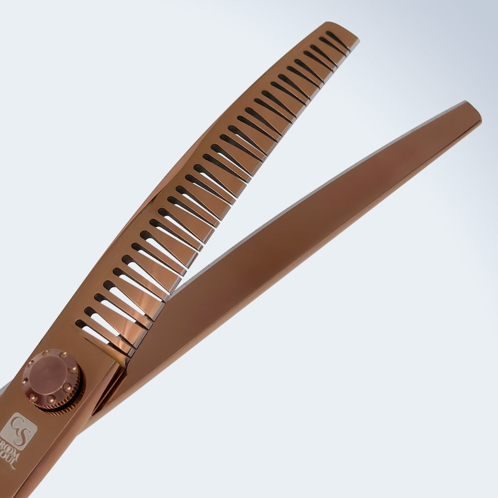 Gebogene Chunker-Schere für die Hundepflege Groom Soul Harmonia, 7 Zoll