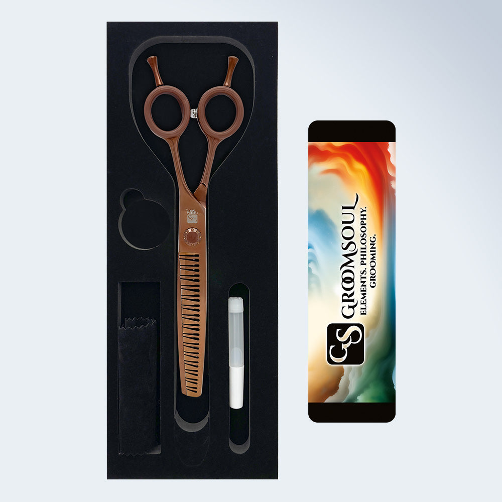 Gebogene Chunker-Schere für die Hundepflege Groom Soul Harmonia, 7 Zoll