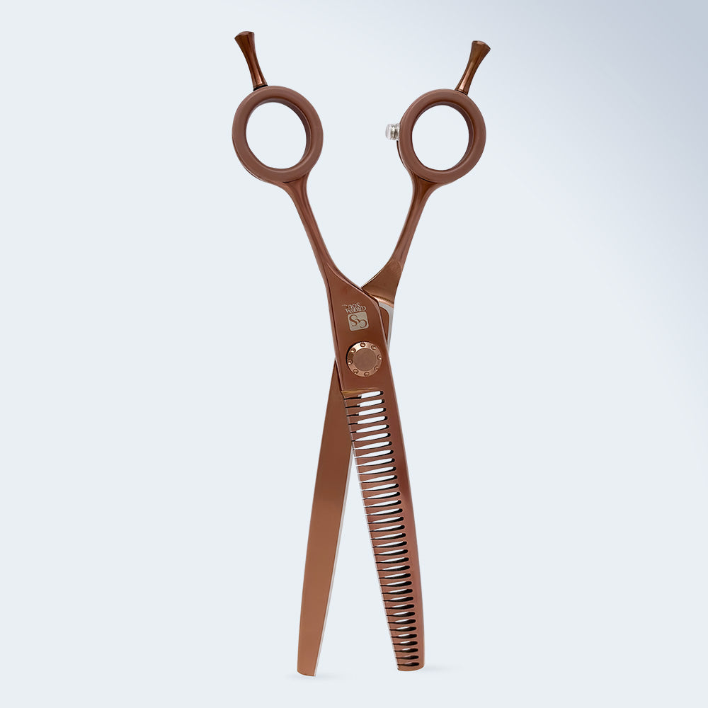 Groom Soul Harmonia Curved Chunking Shears for Dog Grooming, 7 inches