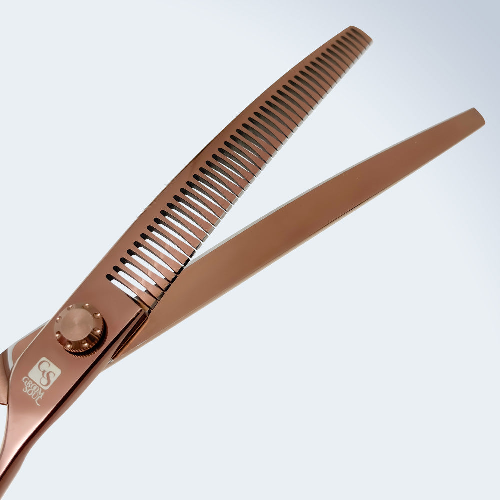 Groom Soul Harmonia Curved Chunking Shears for Dog Grooming, 7.5 inches