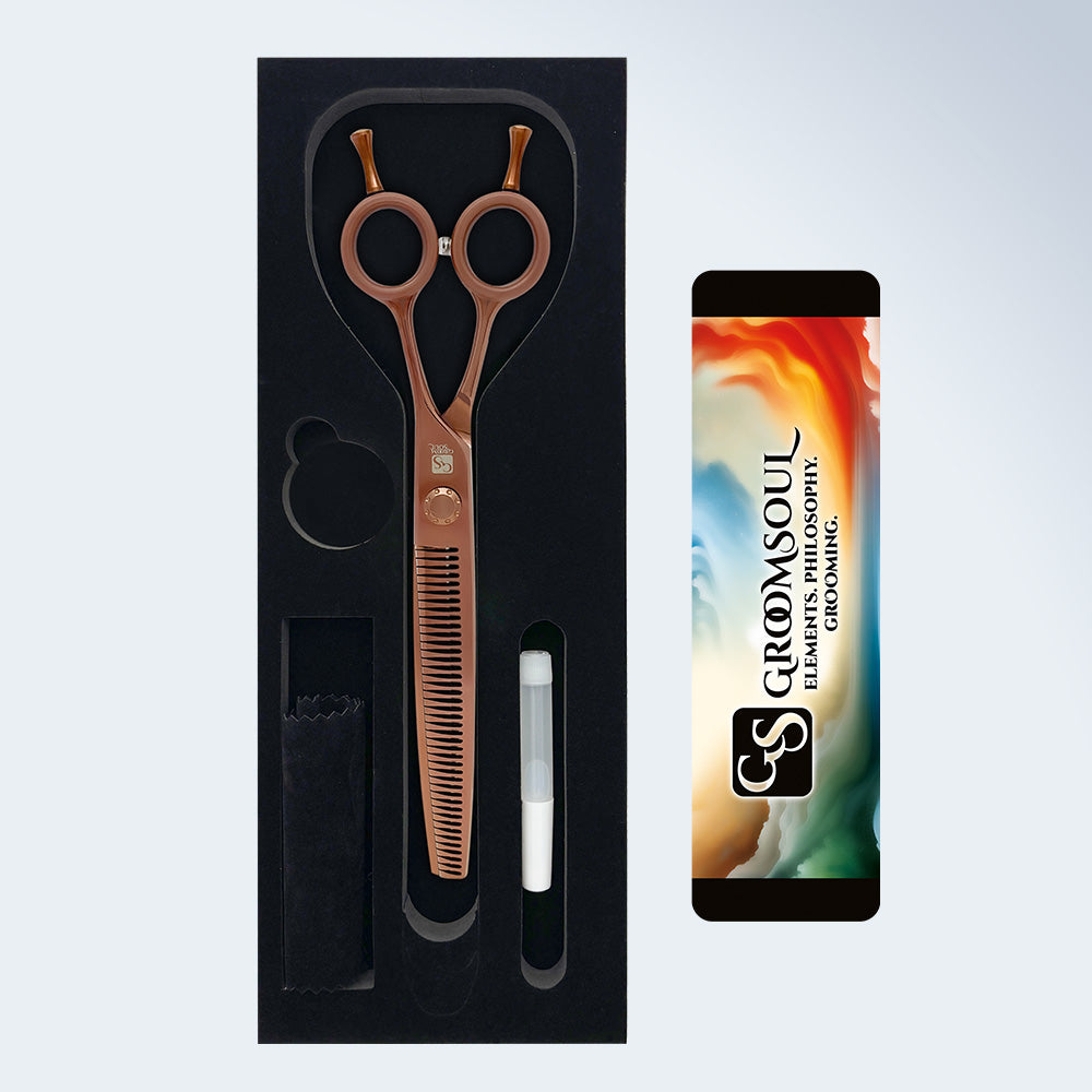 Groom Soul Harmonia Curved Chunking Shears for Dog Grooming, 7.5 inches