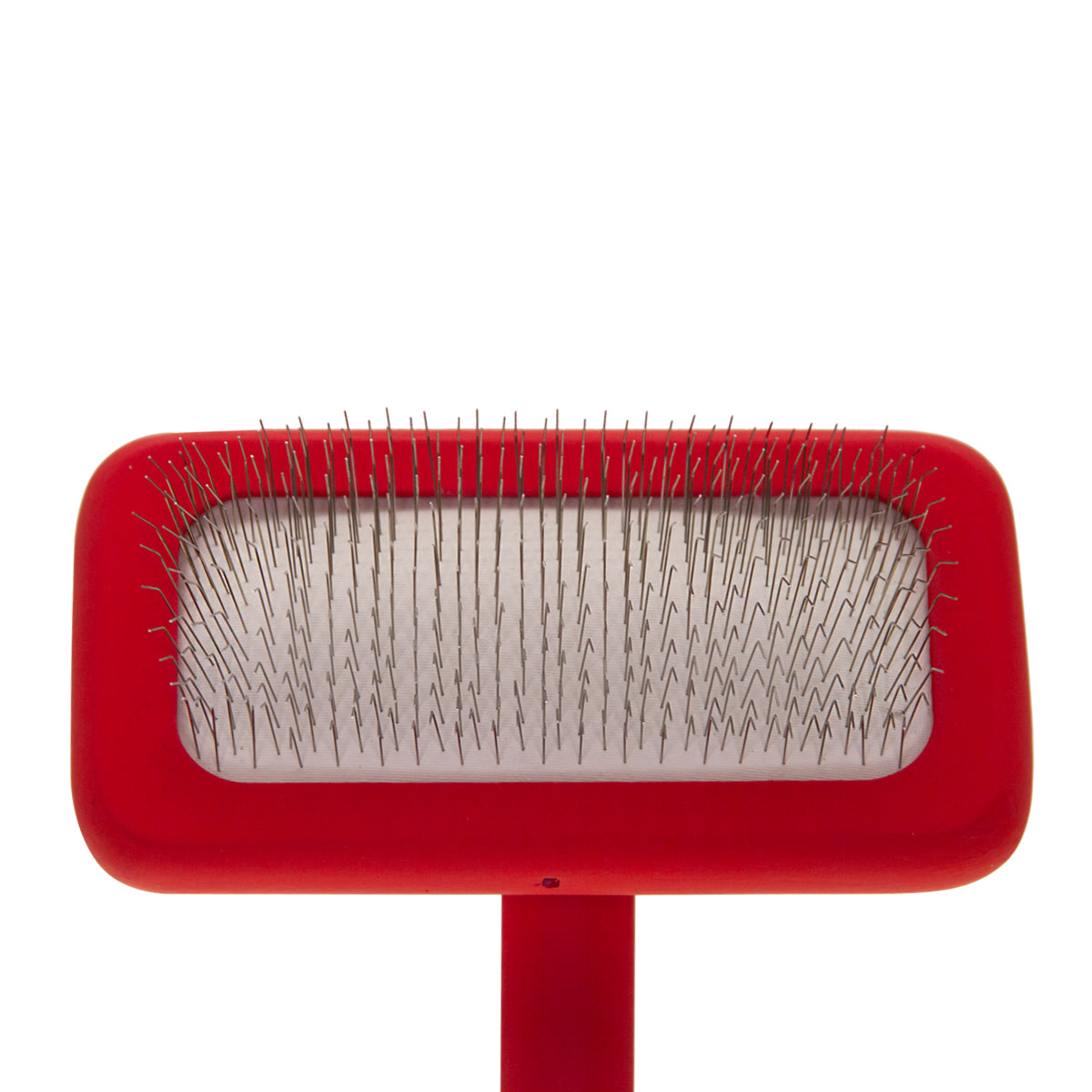 Small slicker brush for animals with medium-length bristles Groom Soul Natural Series Soft Pins Red