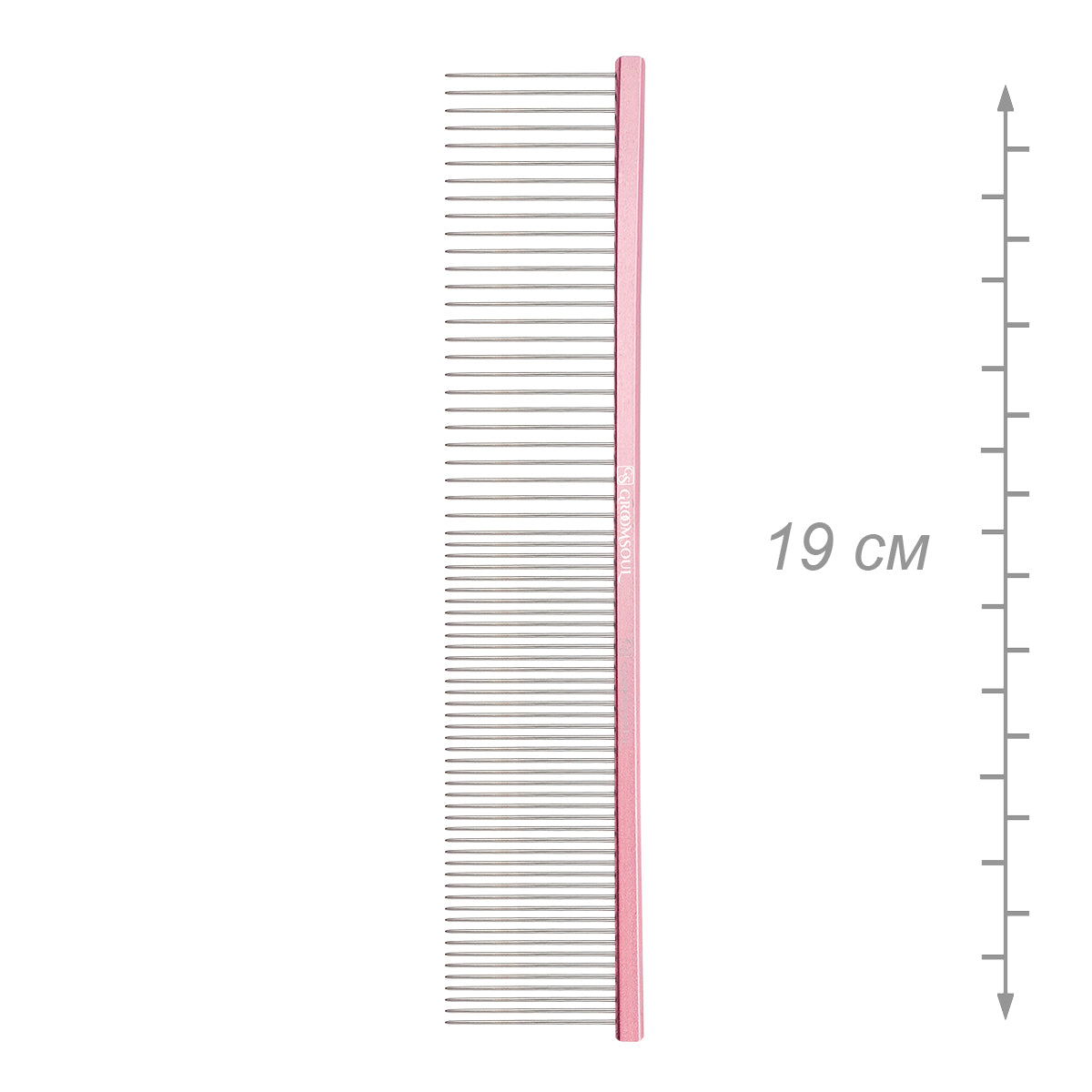Groom Soul Pink Series metal comb for pets, 19 cm