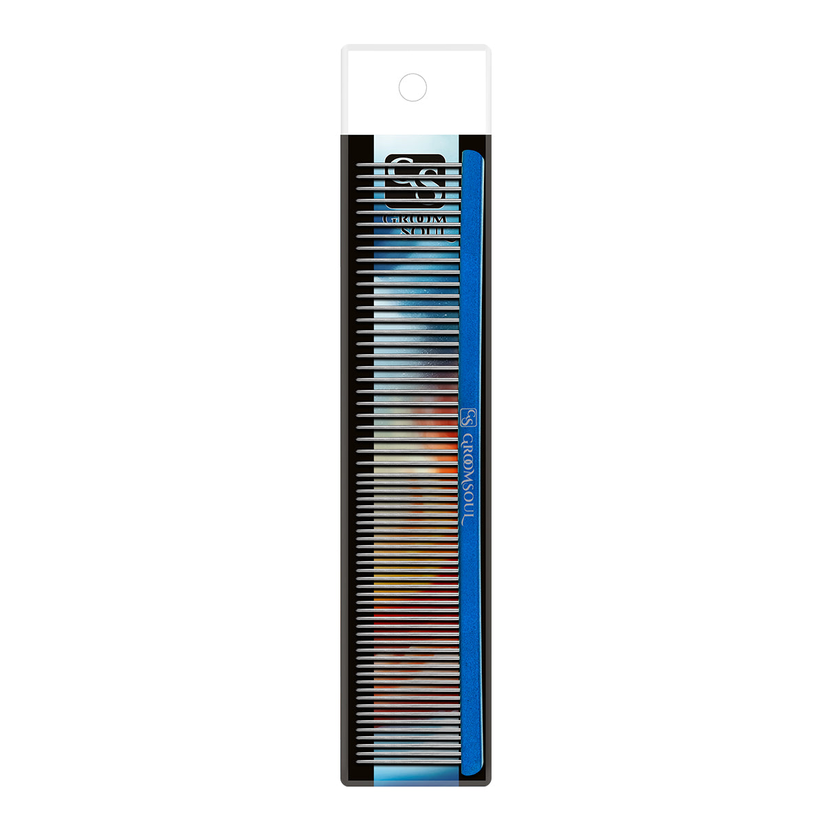 Металевий гребінець для тварин Groom Soul Blue Series, 19 см