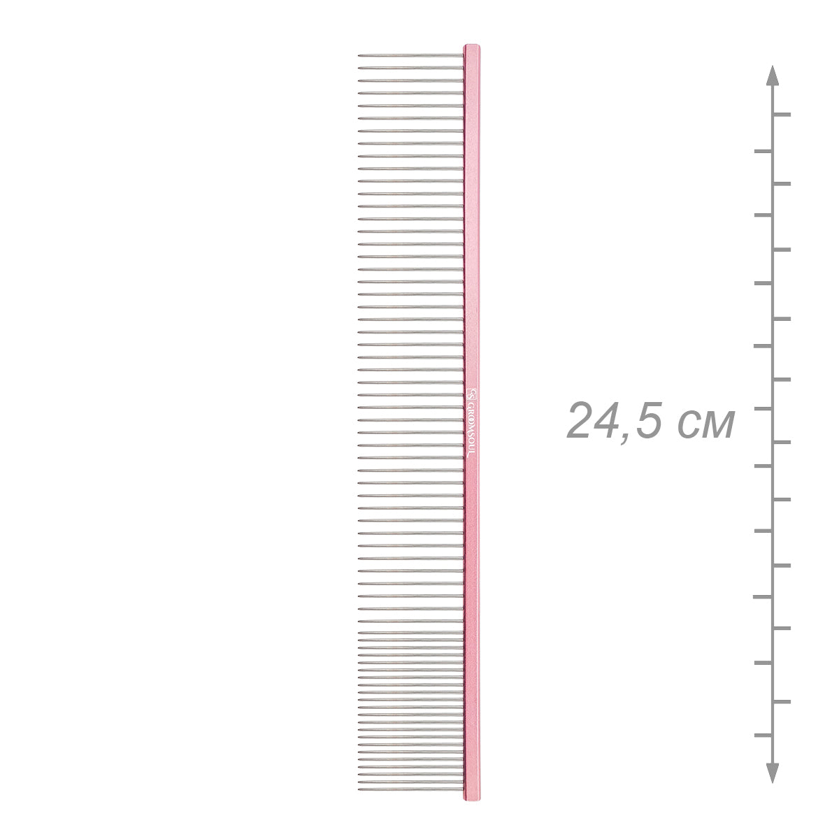 Groom Soul Pink Series metal comb for animals, 24.5 cm