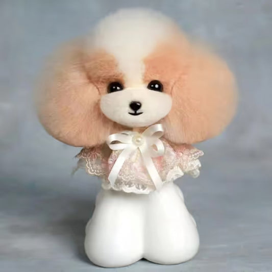 Teddy head fur, champagne-white – ears down