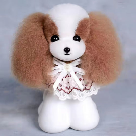 Teddy head fur, brown-white – ears down
