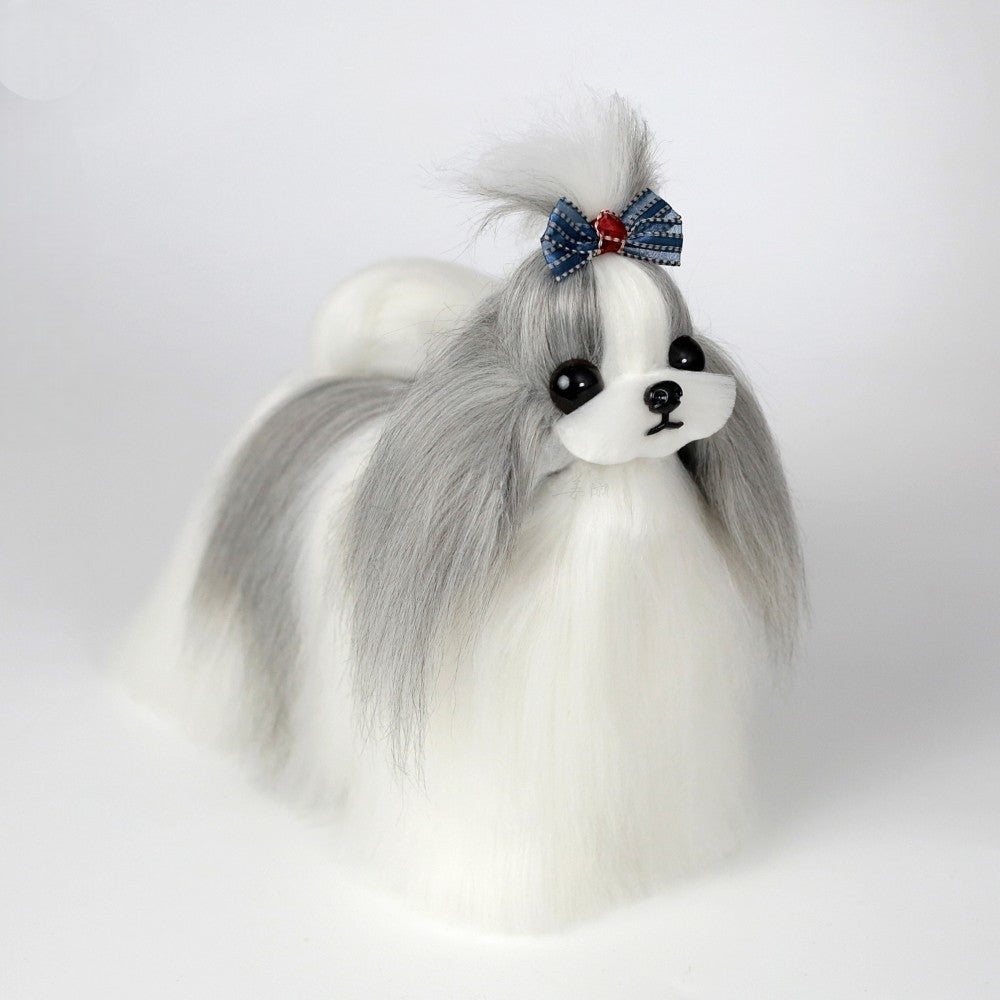 Shih Tzu full-body coat, grey and white