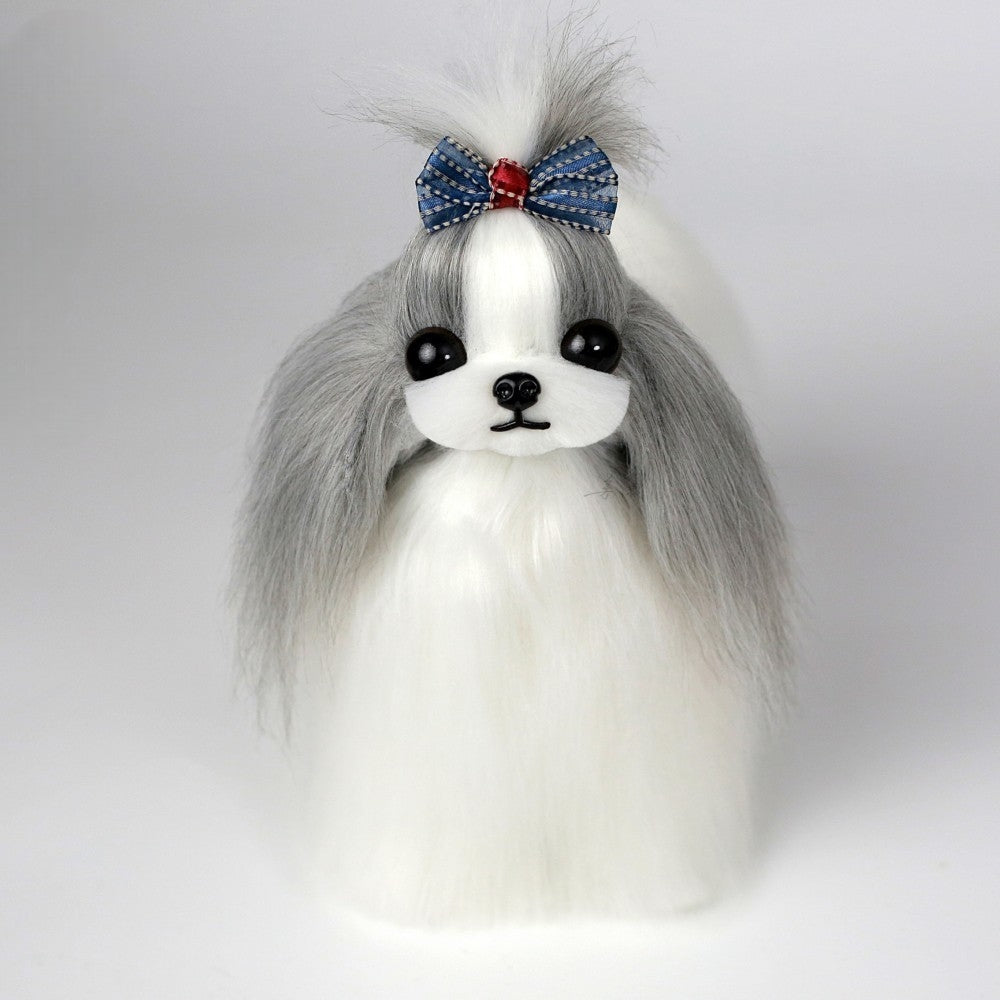 Shih Tzu full-body coat, grey and white